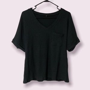 🌺Plus Size Dark Navy Blue V Neck Tee